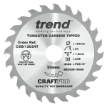 Trend Craft saw blade 120mm x 40 teeth x 20mm thin