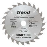 Trend Craft Pro 160mm diameter 20mm bore 24 tooth combination cut saw blade for hand held circular s