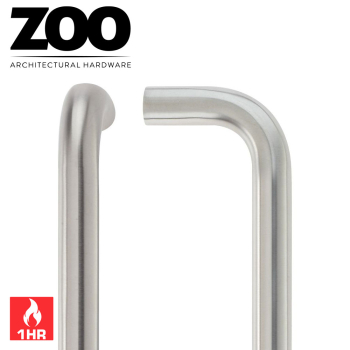 Zoo 19mm D Pull Handle Stainless Seel  (150-600mm)