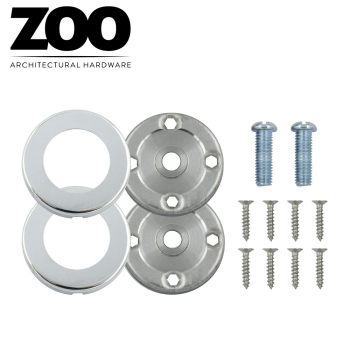 Zoo Rose Pack Polished Chrome Screw On Roses - For 19,22 & 30mm