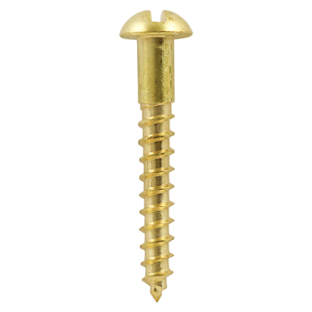 Timco 6 x 1 Brass Woodscrew Slotted Round - (Box of 200)