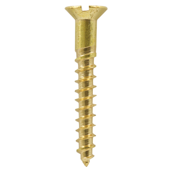 Timco 7 x 1 Brass Woodscrew Slotted CSK - (Box of 200)