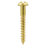 Timco 4 x 1/2 Brass Woodscrew Slotted Round - (Box of 200)