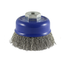 Timco 100mm Threaded Cup Brush-Crimp S/S