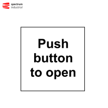 Sign - Push button to open - SAV (150 x 150mm)