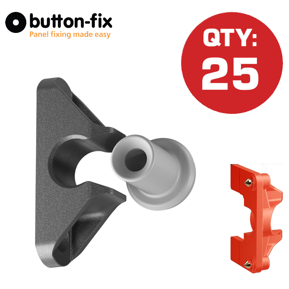 Button-Fix Type 2 Compact Push On Fix Complete With Button (Qty:25)