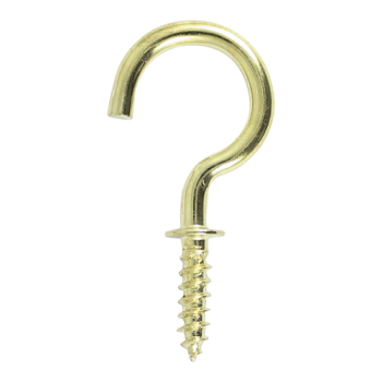Timco 25mm Round Cup Hook - E/Brass - Pack of 10