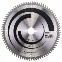 Bosch inchMulti Materialinch 250mm x 30, 80T Circular Saw Blade For Multi Materials