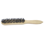 Timco 3 Rows Wooden Handle Wire Brush Steel