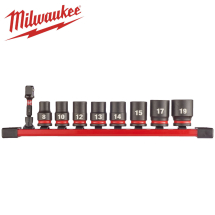 Milwaukee 3/8inch SHOCKWAVE<sup>(TM)</sup> IMPACT DUTY SOCKET STANDARD RAIL SET (9PC)