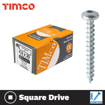 Timco 5.0 x 40 Solo Woodscrew SQ2 PAN - BZP - (Box of 200)