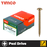 Timco 5.0 x 50 Classic Screw PZ2 PAN - ZYP - (Box of 200)
