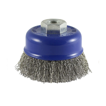 Timco 75mm Threaded Cup Brush-Crimp S/S