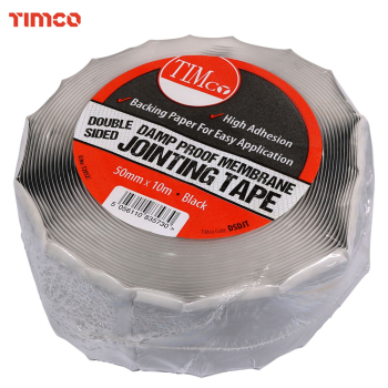 Timco 50mm x 10m Double Sided Damp Proof Membrane Jointing Tape Timco 50mm x 10m Double Sided Damp Proof Membrane Jointing Tape
