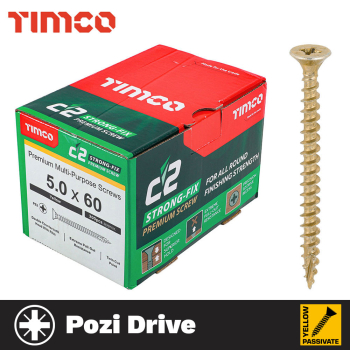 C2 Strong-Fix Multi-Purpose Wood Screw - Yellow (Boxes of 100 - 200)