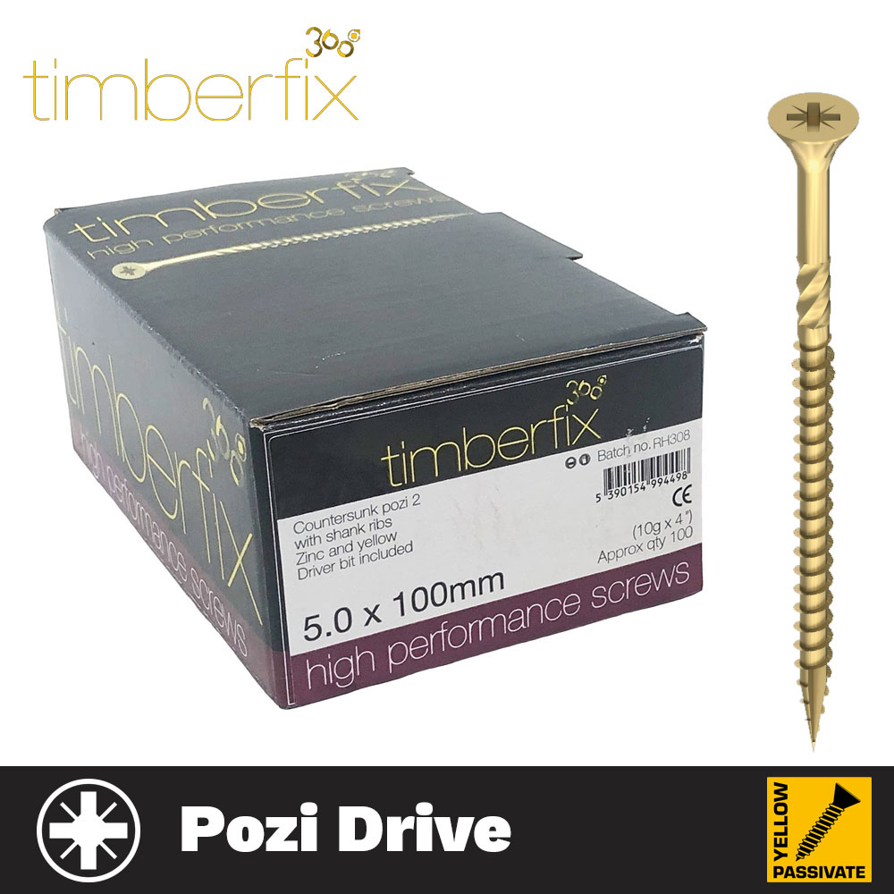 Timberfix 360 High Performance Slash Point Wood Screws (3.5x15-6 ...