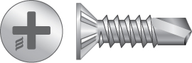 RSR Ribbed Countersunk Reinforcement Retention Screw - Zinc RSR Ribbed Countersunk Reinforcement Retention Screw - Zinc