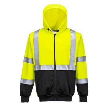 Portwest - B315 Hi-Vis Two-Tone Zipped Hoodie - Yellow/Black Portwest - B315 Hi-Vis Two-Tone Zipped Hoodie - Yellow/Black