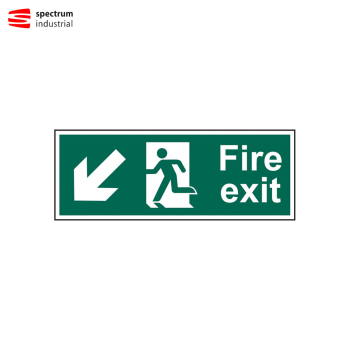 Fire Exit (Man Arrow Down/Left) Signs