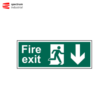 Fire Exit Running Man Arrow (Down) Double Sided Signs