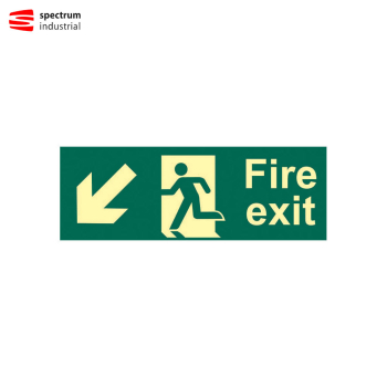 Fire Exit (Man Arrow Down Left) Signs