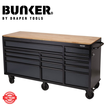 Draper BUNKER® Workbench Roller Tool Cabinet, 15 Drawer