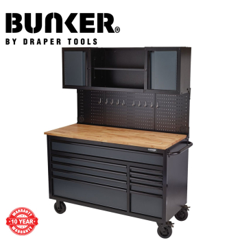 Draper BUNKER® Workstation Roller Tool Cabinet, 10 Drawer