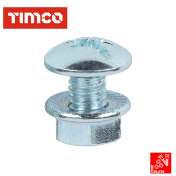 Timco Cable Tray Bolt & Hex Flange Nut (Zinc Plated) Timco Cable Tray Bolt & Hex Flange Nut (Zinc Plated)