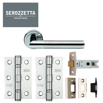 Serozzetta Trend Latch Door Handle Pack - Dual Finish Polished Chrome / Satin Nickel