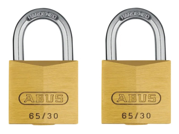 Abus 30mm Brass Twin Pack Padlocks