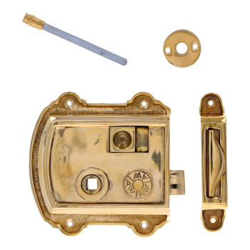 Alexander & Wilks Braithwaite Rim Lock - Unlacquered Brass