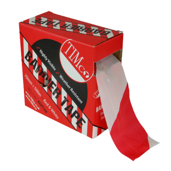 Timco 500m x 70mm PE Barrier Tape - Red/White - Single