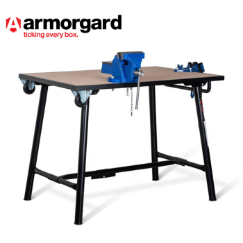 Armorgard TuffBench+, Folding workbench c/w A handle and wheels