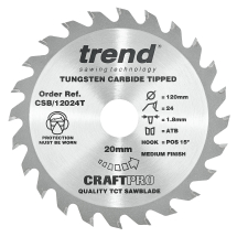 Trend Craft saw blade 120mm x 24 teeth x 20mm thin