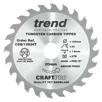 Trend Craft saw blade 120mm x 40 teeth x 20mm thin