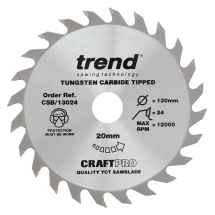 Trend Craft saw blade 130mm x 24 teeth x 20mm