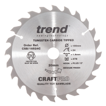 Trend Craft saw blade 165mm x 24 teeth x 20mm
