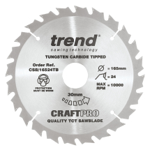 Trend Craft saw blade 165mm x 24 teeth x 30 thin