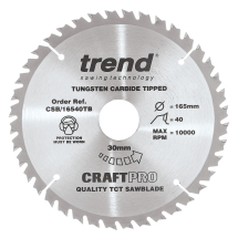 Trend Craft saw blade 165mm x 40 teeth x 30 thin