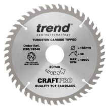 Trend Craft saw blade 165mm x 48 teeth x 30mm