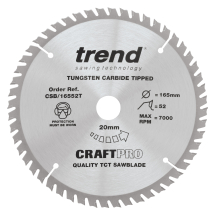 Trend Craft saw blade 165mm x 52 teeth x 20 thin