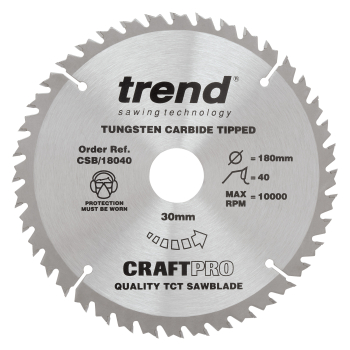 Trend Craft saw blade 180mm x 40 teeth x 30mm