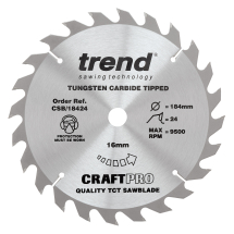 Trend Craft saw blade 184mm x 24 teeth x 16mm