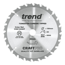 Trend Craft saw blade 184mm x 24 teeth x 20 thin