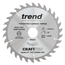 Trend Craft saw blade 184mm x 30 teeth x 30mm