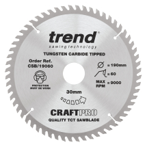 Trend Craft saw blade 190mm x 60 teeth x 30mm