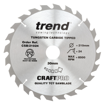 Trend Craft saw blade 210mm x 24 teeth x 30mm