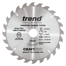 Trend Craft saw blade 210mm x 24 teeth x 30 x 1.8 for DCS7485