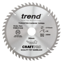 Trend Craft saw blade 215mm x 48 teeth x 30mm