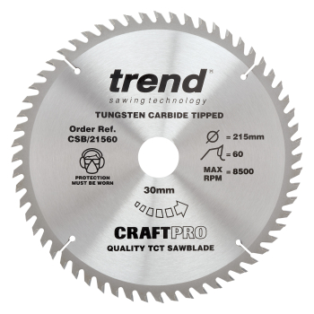 Trend Craft saw blade 215mm x 60 teeth x 30mm